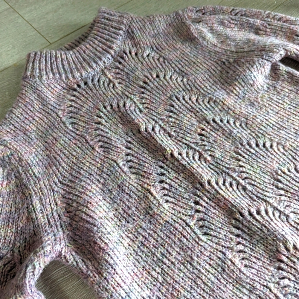 DYNAMITE - Multicolored Knit Mock Neck Crop Sweater